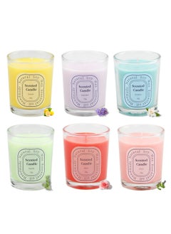 ruidisen Scented Candle Set, Long Lasting Aromatherapy Jar Natural Soy Candles for Home Bathroom Yoga 6Pcs  - Image 1