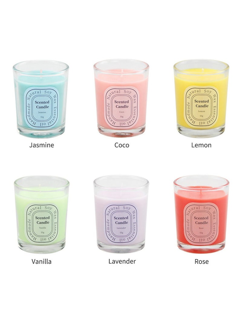 ruidisen Scented Candle Set, Long Lasting Aromatherapy Jar Natural Soy Candles for Home Bathroom Yoga 6Pcs  - Image 2