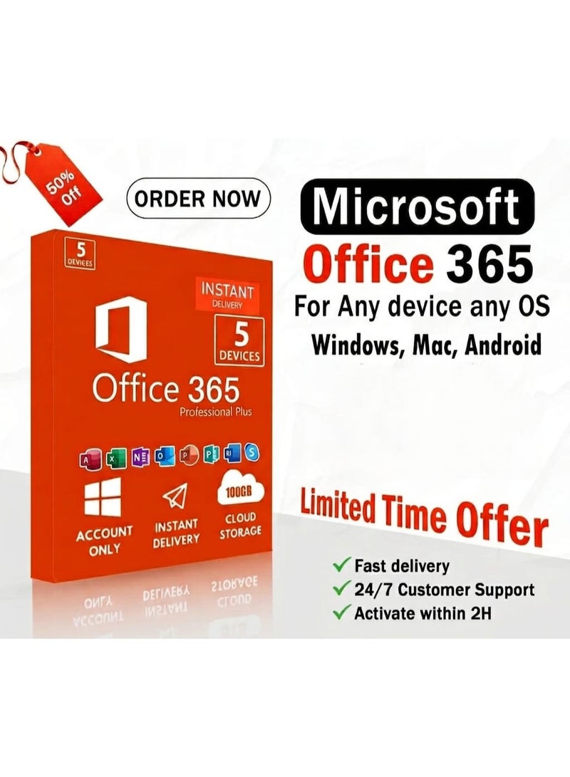 Microsoft Office 365 | 2 Years Digital License |  5 Devices