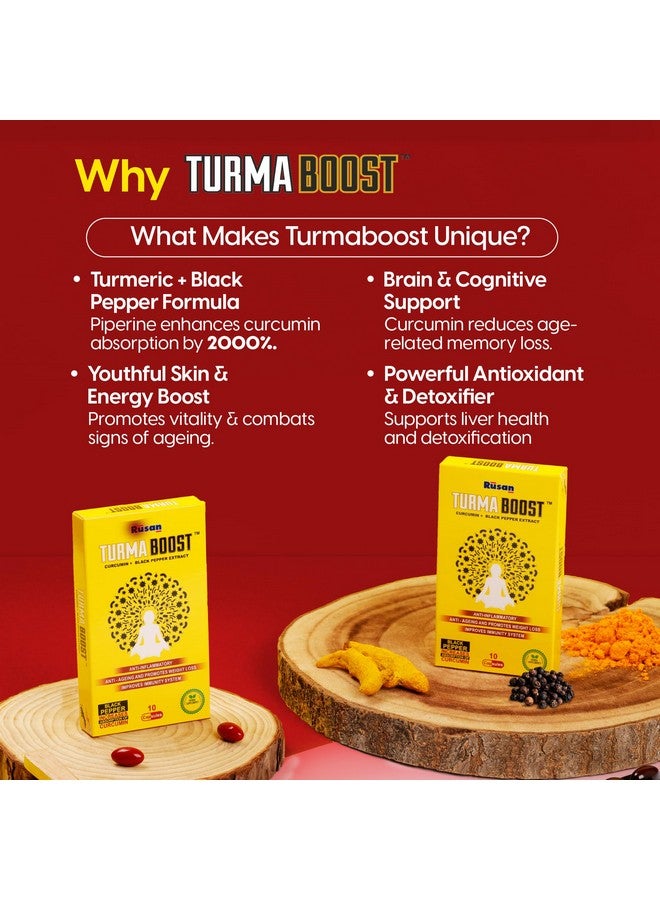 Rusan TURMA BOOST™ CURCUMIN 95% (400mg) + BLACK PEPPER EXTRACT (Piperine 5mg) 30 Capsules (Pack of 3) | Herbal Supplements - Image 3