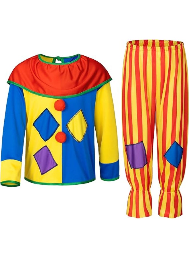 AUTOYSUR مجموعة من 3 قطع من أزياء المهرج للأطفال، أزياء السيرك للأولاد والبنات، أزياء تنكرية سريعة للارتداء للمهرج - Image 2