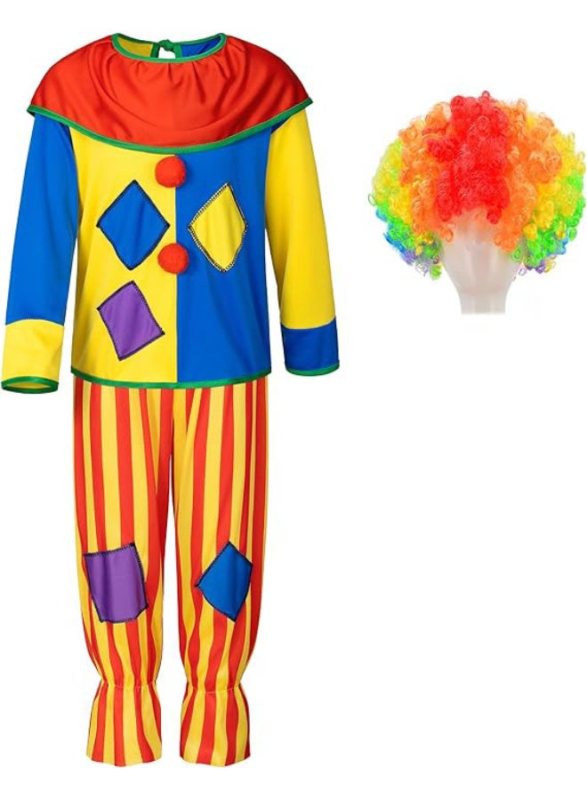 AUTOYSUR مجموعة من 3 قطع من أزياء المهرج للأطفال، أزياء السيرك للأولاد والبنات، أزياء تنكرية سريعة للارتداء للمهرج - Image 1