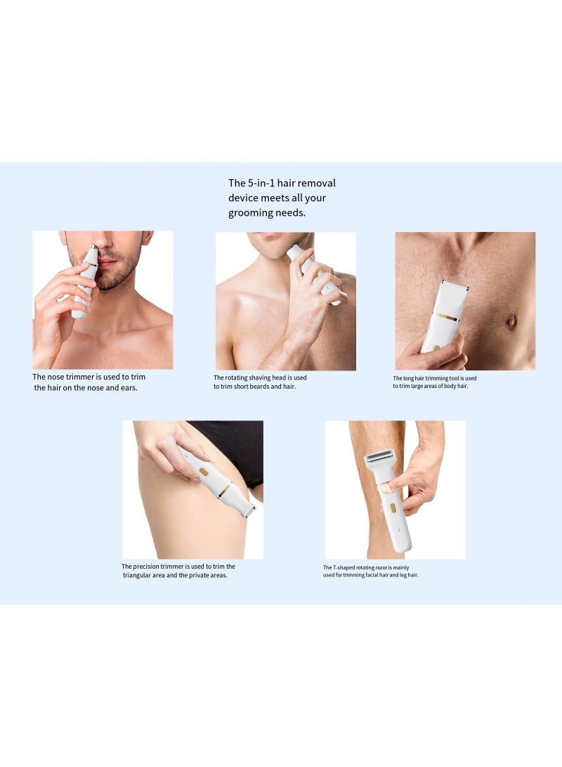 general 5-in-1 Rechargeable Electric Hair Trimmer Set for Women - Waterproof Body Groomer with Multiple Attachments, Painless Hair Removal for Face, Bikini, Legs & Underarms - Image 2
