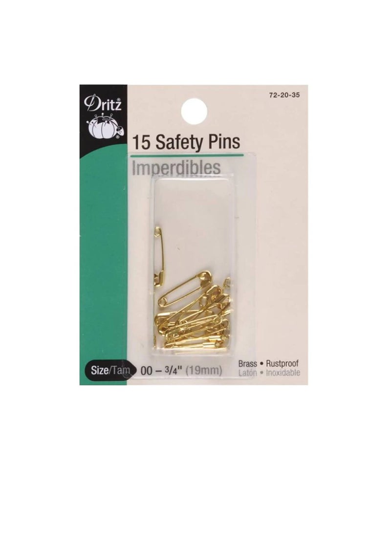 Dritz - Dritz Safety Pins Brass Size 00 - Image 1