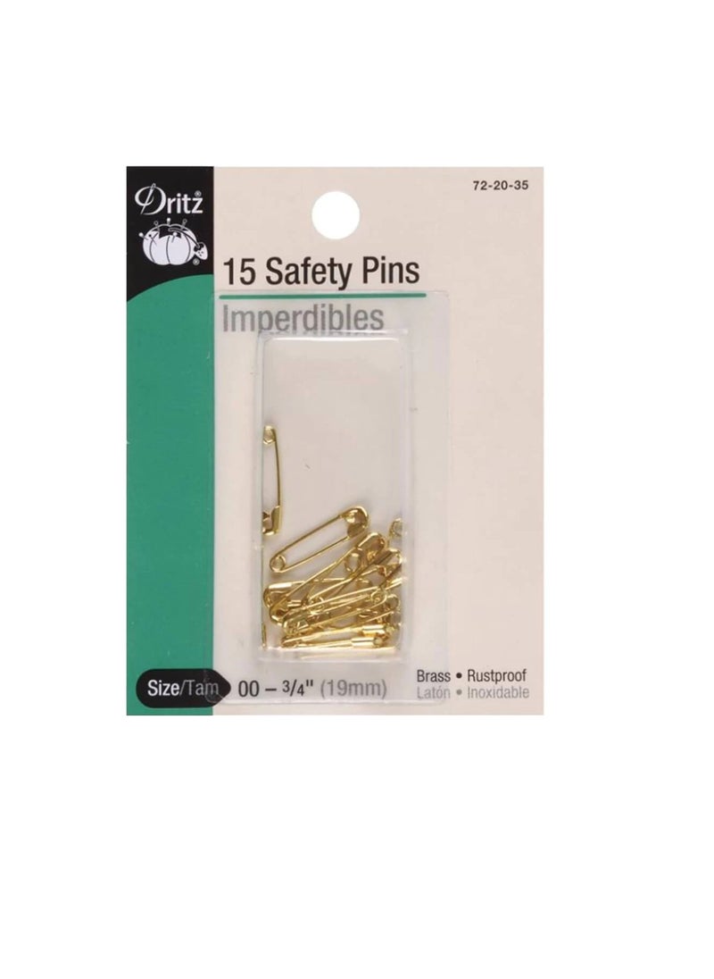 Dritz - Dritz Safety Pins Brass Size 00 - Image 1