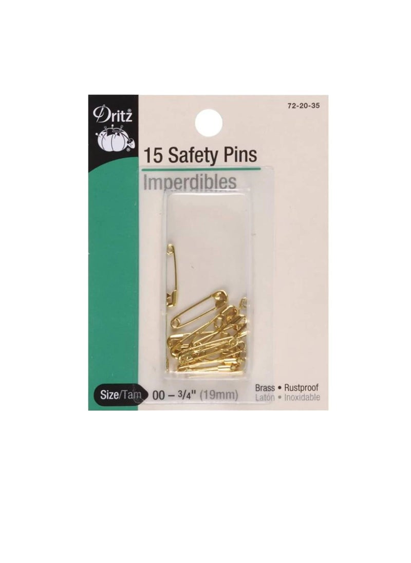 Dritz - Dritz Safety Pins Brass Size 00 - Image 1