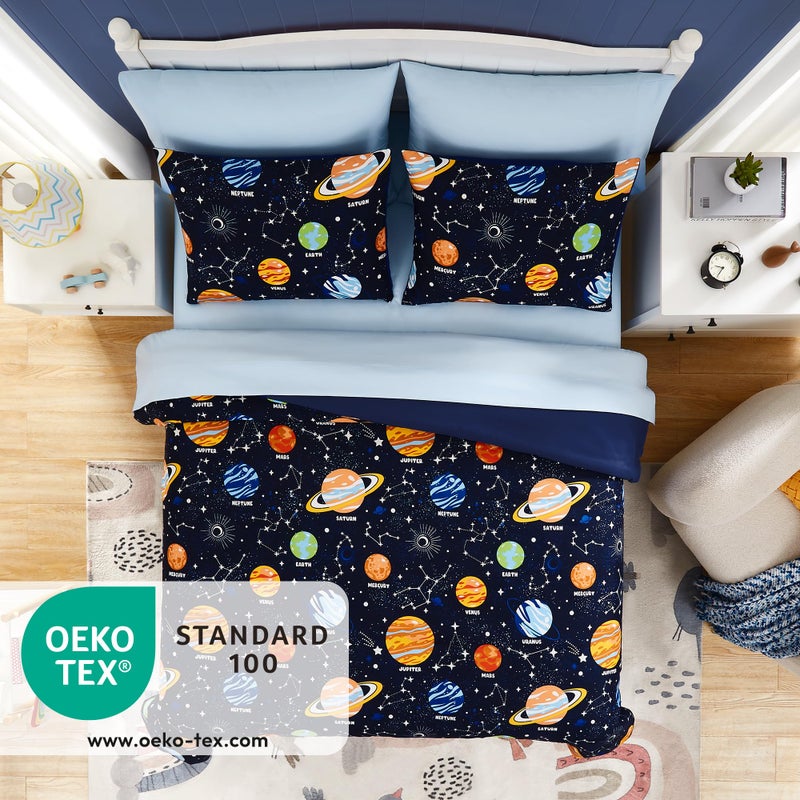 Kaleido Space Queen Kids Comforter Set - 7 Pieces Queen Bedding Sets for Boys, Glow in The Dark Space Bed in A Bag with Sheets - Image 4