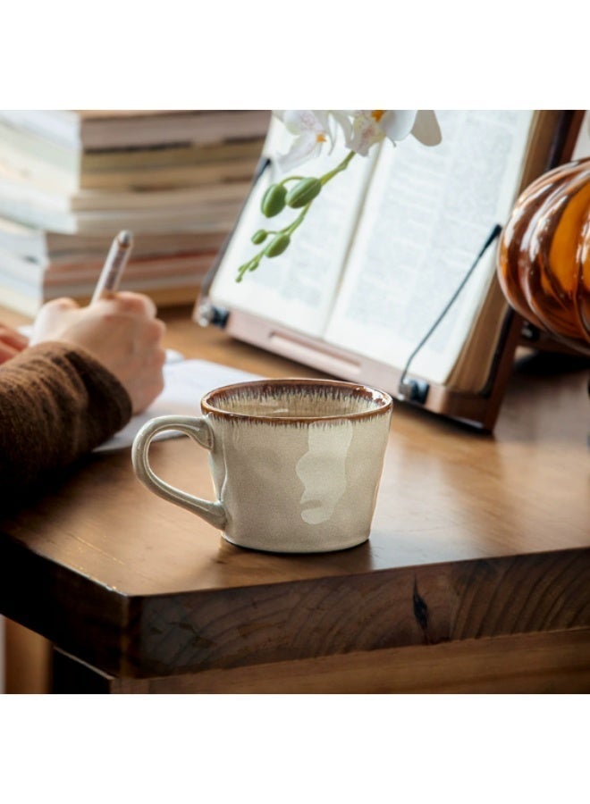 فناجين قهوة سيراميك عالية الجودة سعة 400 مل تصميم بنقشة موجات - كوب مزدوج الاستخدام للمكتب والمنزل كوب سيراميك للقهوة والشاي واللاتي - Image 5