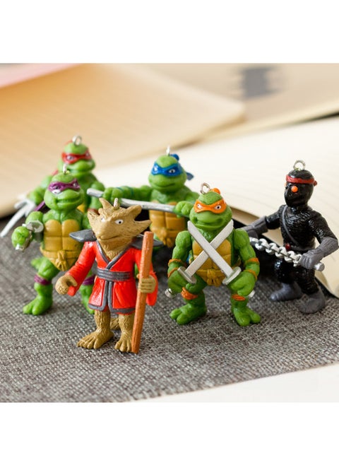 Cartoon Ninja Turtles Children's Gifts Toy Dolls Handheld Figurines Keychains Pendants Plaything Ornaments-Color:Nail On (please Contact Customer Service For Comments)-Height:5cm (single Price, Please Take A Multiple Of 6)
