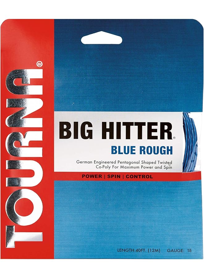 TOURNA Big Hitter Blue Rough Maximum Spin Polyester Tennis String - Image 1
