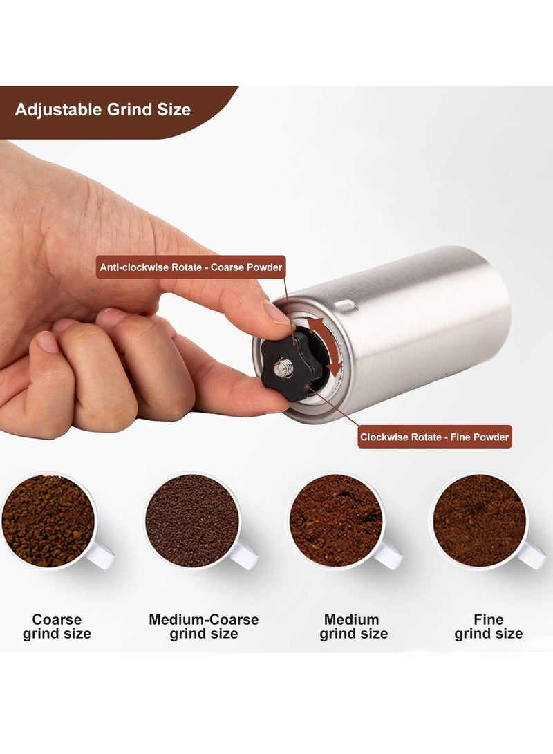 كيلا مطحنة حبوب القهوة اليدوية المصنوعة من الفولاذ المقاوم للصدأ مع نتوءات سيراميك، قهوة بالتنقيط، إسبريسو، مكبس فرنسي، قهوة تركية، كهدية - Image 5