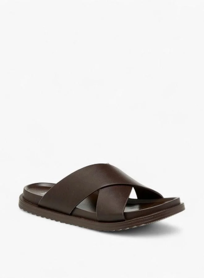 Cross Strap Slip-On Sandals