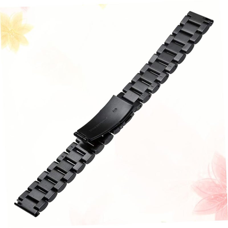 Black Steel Watch Band Bracelet Strap Easy to Install Replacement Watch Strap - Image 4