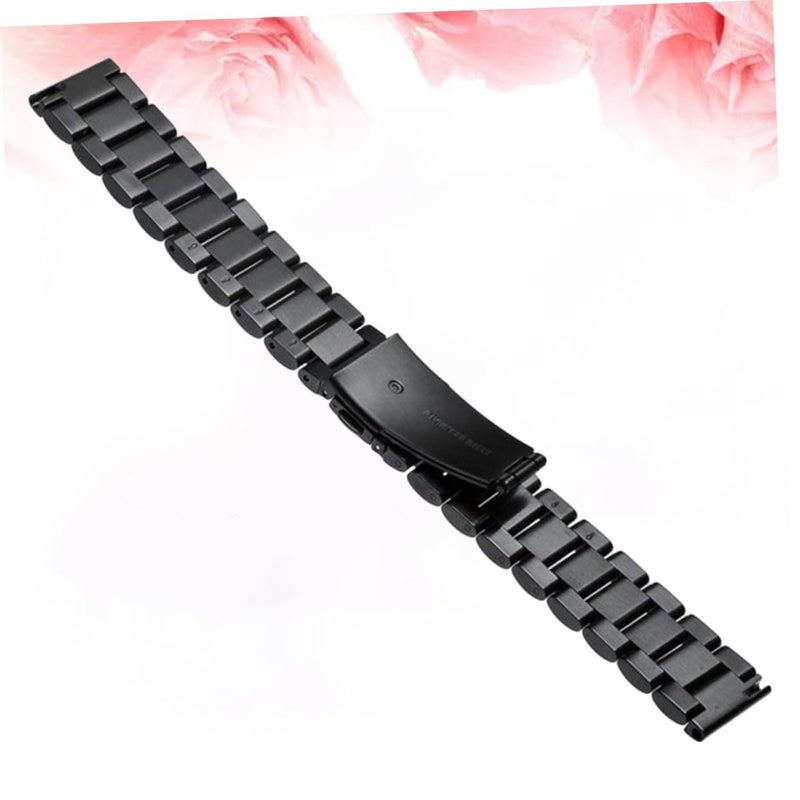 Black Steel Watch Band Bracelet Strap Easy to Install Replacement Watch Strap - Image 3