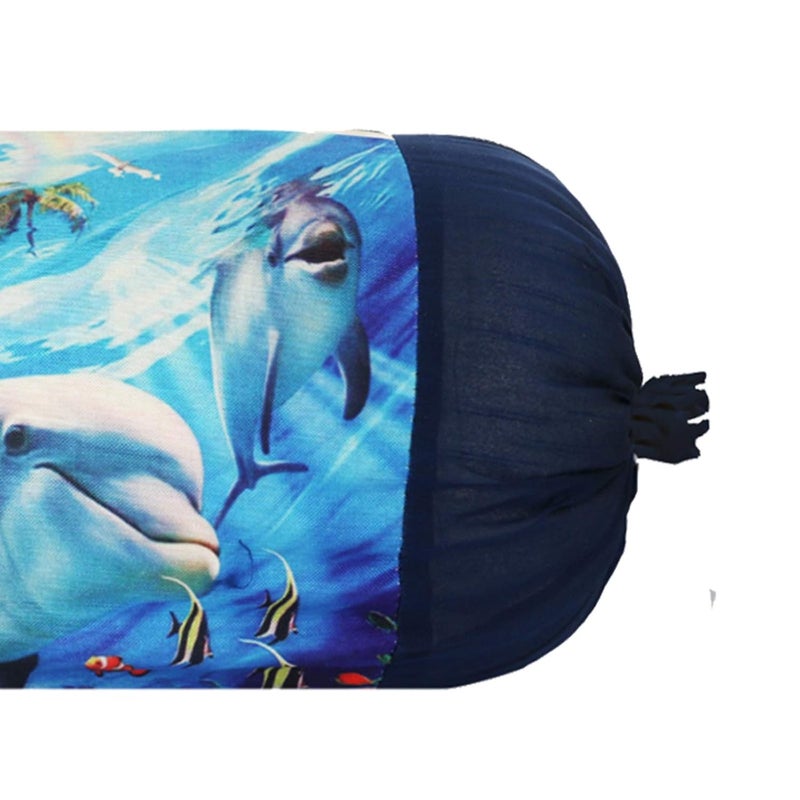 Kuber Industries Kuber Industries Fish Design Cotton 4 Pieces Bolster Cover Set Blue - Image 2