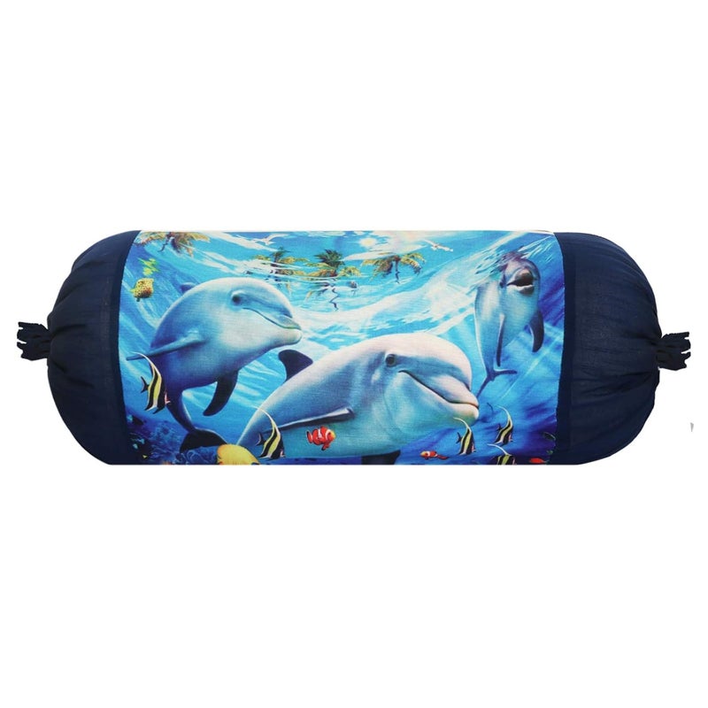 Kuber Industries Kuber Industries Fish Design Cotton 4 Pieces Bolster Cover Set Blue - Image 4