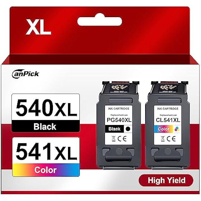540XL 541XL MULTIPACK REPLACEMENT FOR CANON PRINTER CARTRIDGES 540 541 XL BLACK COLOUR PG 540 PG-540 CL 541 FOR CANON PIXMA TS5150 MG3600 MG3650S MG3650 MG4250 MX475 TS5100 MG3150 MG35000 - Image 1