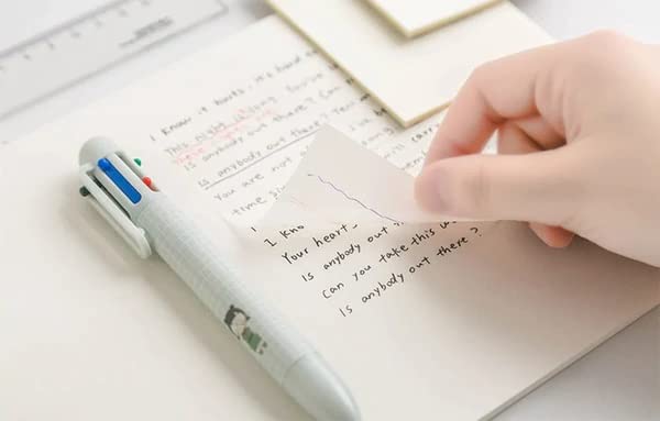 AMINIT Transparent Sticky Notes Pastel Sticky Note Clear Self-Sticky Annotation, Waterproof Translucent Color Memo Pad for Office & School Pack 2 - Image 1