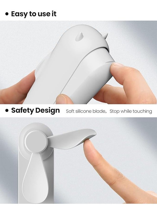 جي أس مروحة جيب صغيرة محمولة، مروحة محمولة محمولة باليد مع بطارية يمكن إعادة شحنها بسرعة 1500 ملليمترًا أمبير، مروحة رموش للفتيات، للأطفال الأنيقة الفتيات النساء السفر في الهواء الطلق (أبيض) - Image 4