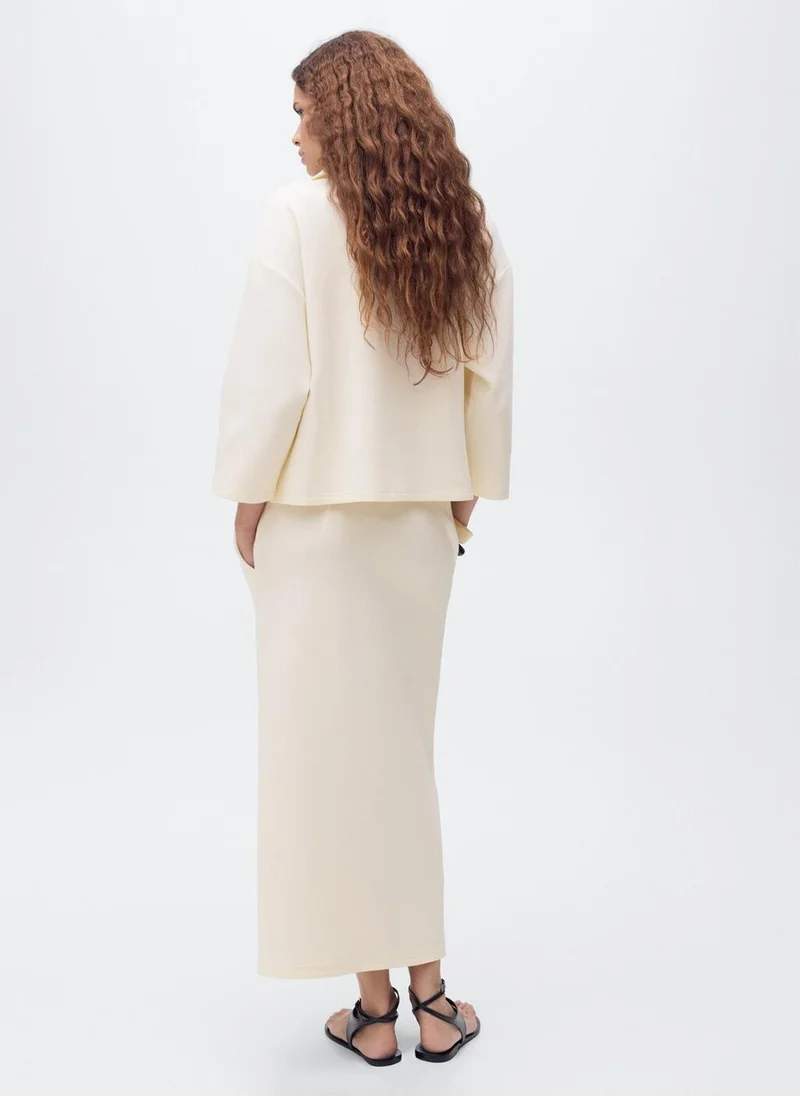 MANGO Cotton skirt with opening