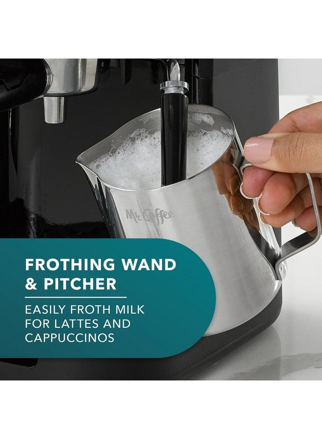 Mr. coffee ماكينة صنع الإسبريسو والكابتشينو واللاتيه بخاصية البخار 4 شوت من مستر كوفي مع إبريق خفق من الفولاذ المقاوم للصدأ - Image 2