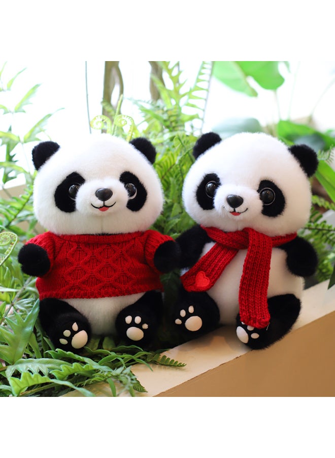 Cute National Treasure Giant Panda Doll Plush Toy Simulation Panda Doll Rag Doll Children's Birthday Gift Rich-Color:Yellow Panda Pocket Style-Height:About 25cm In Height [quality Assurance]