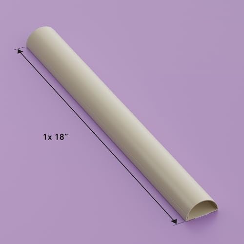 D-Line TV Wire Hider, Half Round Cord Cover for Wall Mount TV, Hinged One-Piece Raceway, Paintable, Self-Adhesive Cable Management - 2" (W) x 1" (H) x 18" Length - Beige - Image 4