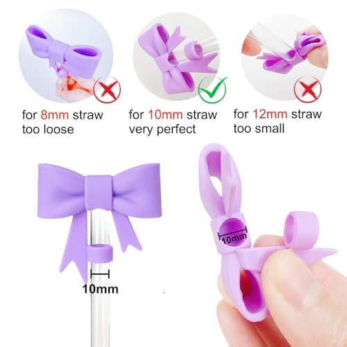 AXMCCH 10mm Bow Shape Straw Topper for Stanley Cup (Cream White) - Image 3