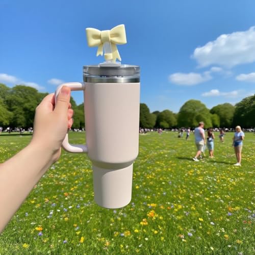AXMCCH 10mm Bow Shape Straw Topper for Stanley Cup (Cream White) - Image 5