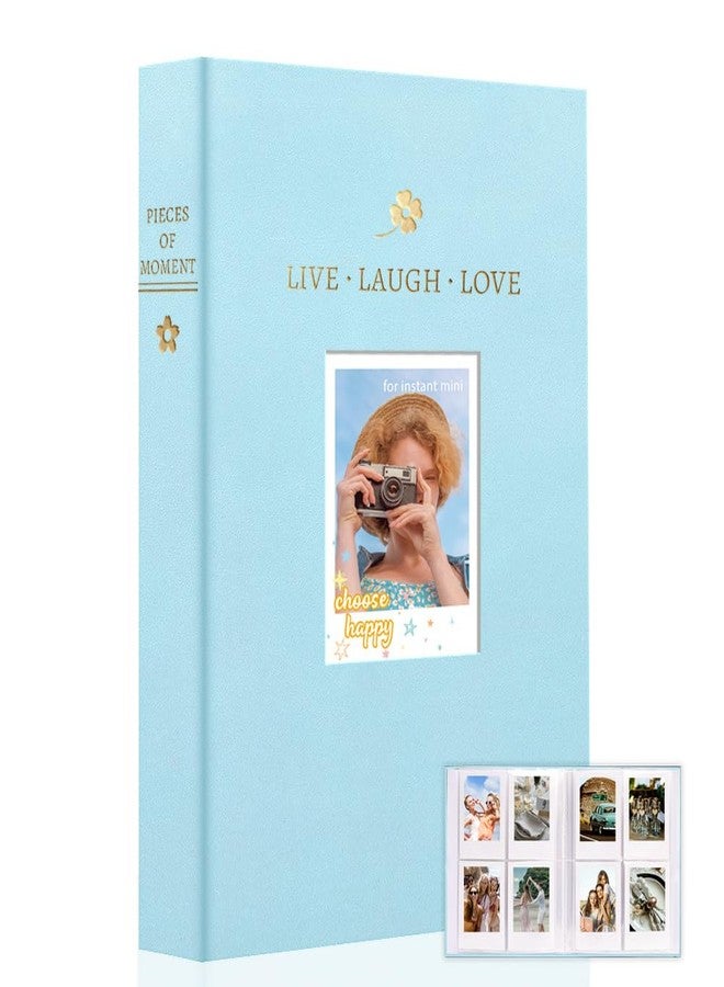 Holoary Mini Polaroid Photo Album 128 Pockets, Instax Photo Album Fits for Fujifilm Instax Mini 7s 8 9 11 25 26 40 50s 90 Evo Z2300 Instant Camera, Instax Album Polaroid Snap(Ice Blue) - Image 1