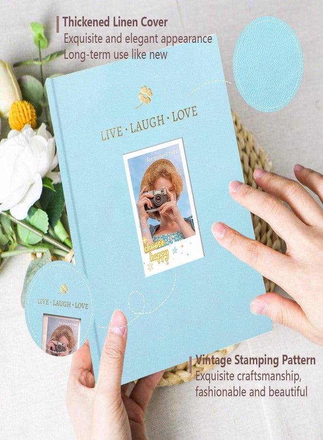 Holoary Mini Polaroid Photo Album 128 Pockets, Instax Photo Album Fits for Fujifilm Instax Mini 7s 8 9 11 25 26 40 50s 90 Evo Z2300 Instant Camera, Instax Album Polaroid Snap(Ice Blue) - Image 3