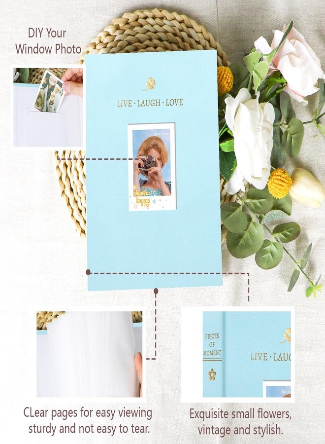 Holoary Mini Polaroid Photo Album 128 Pockets, Instax Photo Album Fits for Fujifilm Instax Mini 7s 8 9 11 25 26 40 50s 90 Evo Z2300 Instant Camera, Instax Album Polaroid Snap(Ice Blue) - Image 4