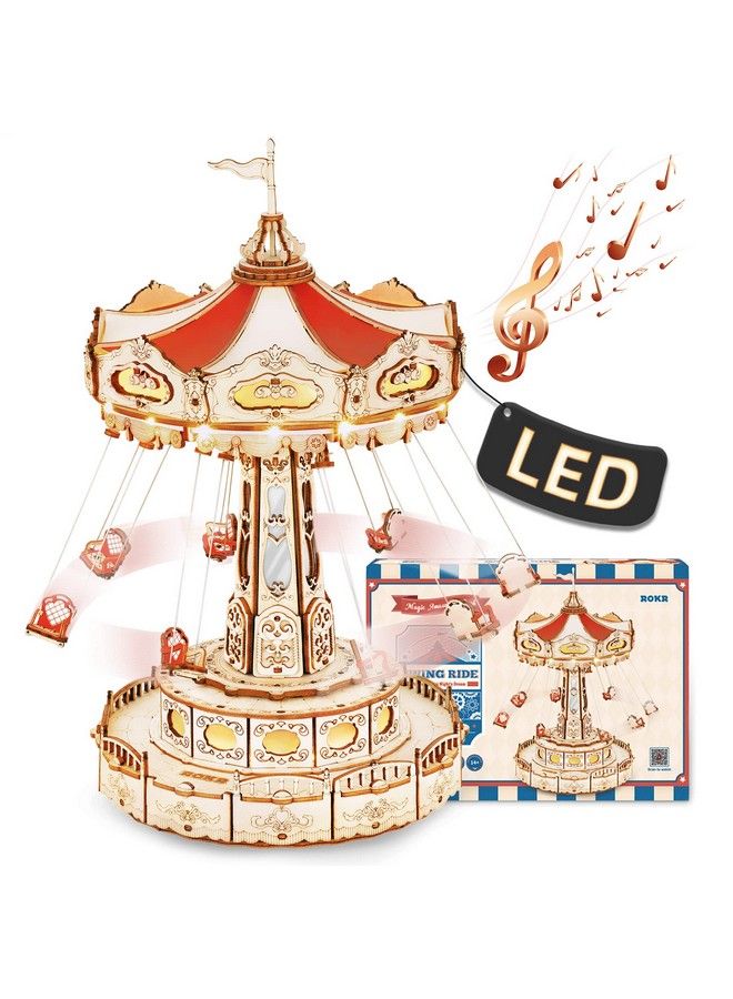 ROKR 3D Puzzles For Adultsstem Projects For Kidsled Swing Ride Model Building Kitmusic Box Diy Kitgift For Kids And Adults - Image 1
