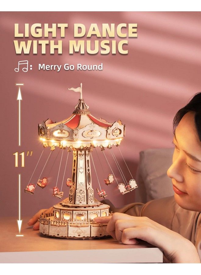 ROKR 3D Puzzles For Adultsstem Projects For Kidsled Swing Ride Model Building Kitmusic Box Diy Kitgift For Kids And Adults - Image 3