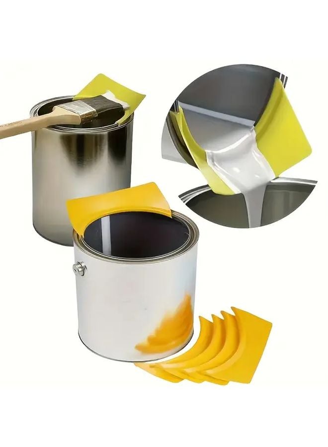 2 Pack Yellow Paint Can Spout Pouring Accessories With Brush Holder And Scraper - Image 3