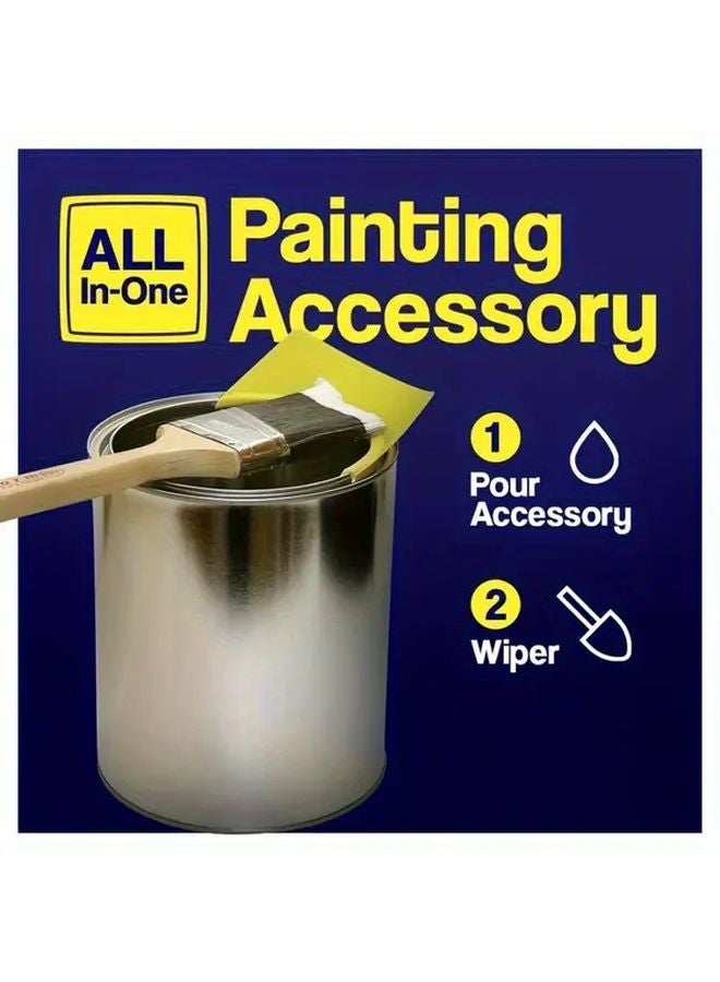 2 Pack Yellow Paint Can Spout Pouring Accessories With Brush Holder And Scraper - Image 4