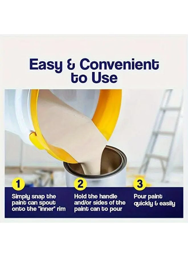 2 Pack Yellow Paint Can Spout Pouring Accessories With Brush Holder And Scraper - Image 5