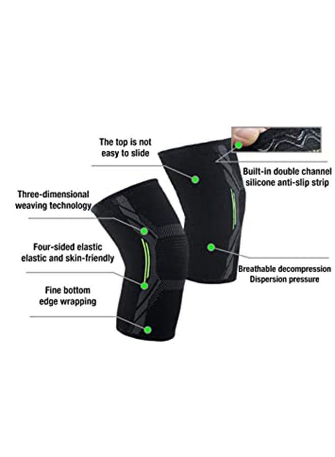 Beauenty 2 Piece Knee Pads Cycling Outdoor Running Silicone Way Stretch L  - Image 4