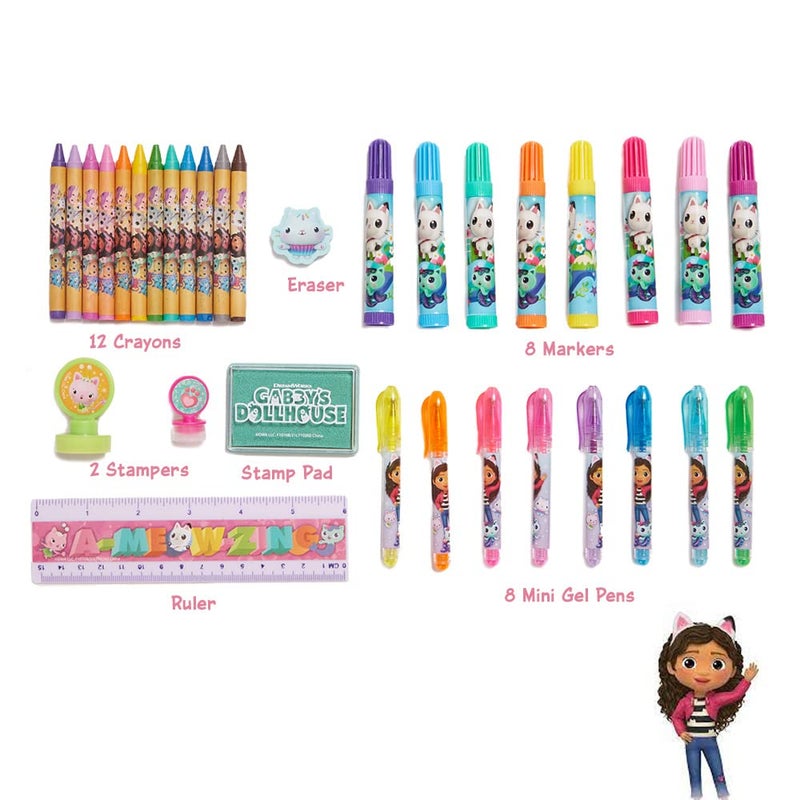 Innovative Designs DreamWorks Gabby’s Dollhouse Deluxe Activity Set with Carrying Tin, Coloring Sheets, Tattoos, Stickers, & Art Supplies - Image 2