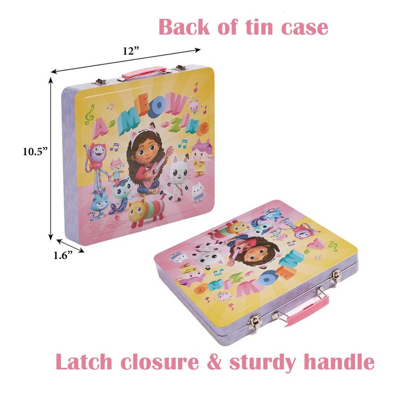 Innovative Designs DreamWorks Gabby’s Dollhouse Deluxe Activity Set with Carrying Tin, Coloring Sheets, Tattoos, Stickers, & Art Supplies - Image 4