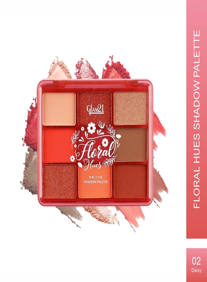 جلام 21 باليت ظلال العيون Glam21 Floral Hues 9 في 1 | ألوان غنية | سهلة الحمل | سهلة الدمج | مزيج من الألوان المطفية واللامعة، مقاومة للتلطخ (7.2 جم) | 02- ديزي - Image 2