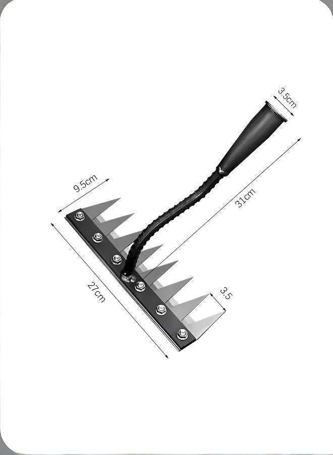 8-Teeth Manganese Steel Garden Rake, Multifunctional Weeding & Soil Loosening Tool for Planting and Farming - Image 3