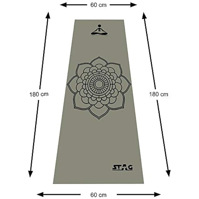 STAG Designer Yoga Mat, 4Mm (Grey/Black) - Image 2