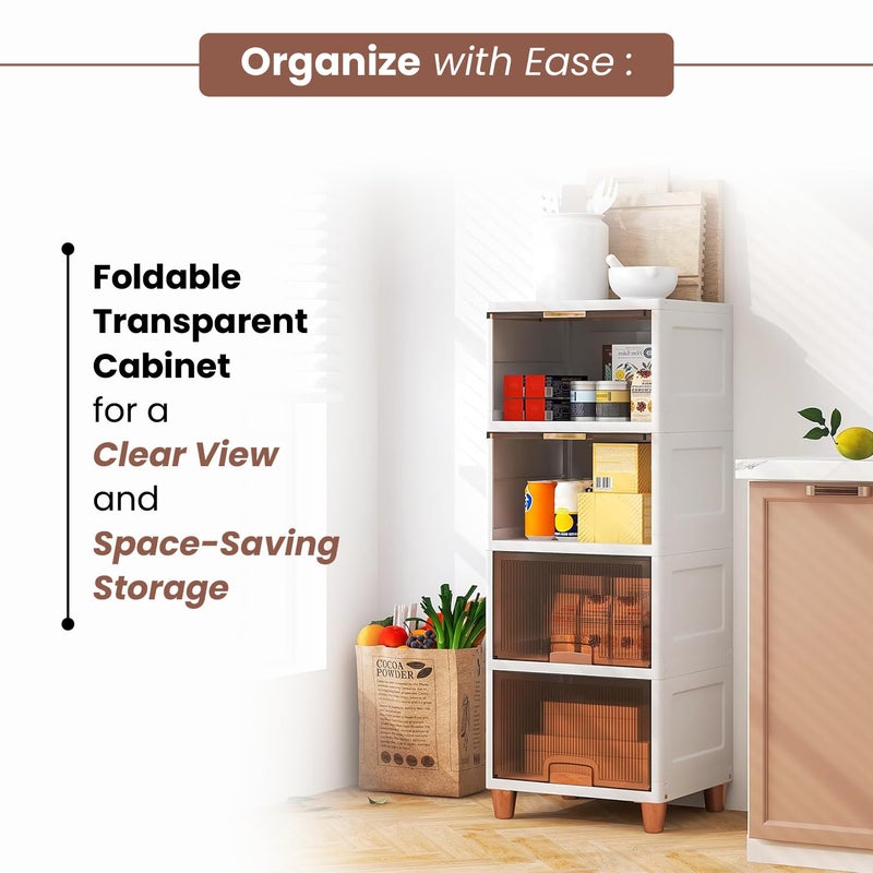 JD FRESH 5 Tier Drawers for Storage CabinetPlastic Storage DrawerCupboard for Multipurpose Storage OrganizerStackable Storage BoxMultipurpose Storage RackPlastic Wardrobe Organizer White - Image 5