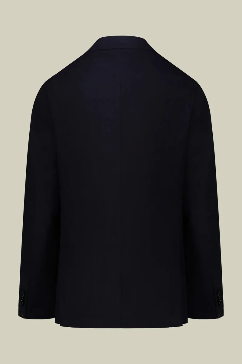 Doppelganger Blue Unlined double-breasted men's jacket in regular fit twill fabric - DK Blue for Men | Best Price UAE