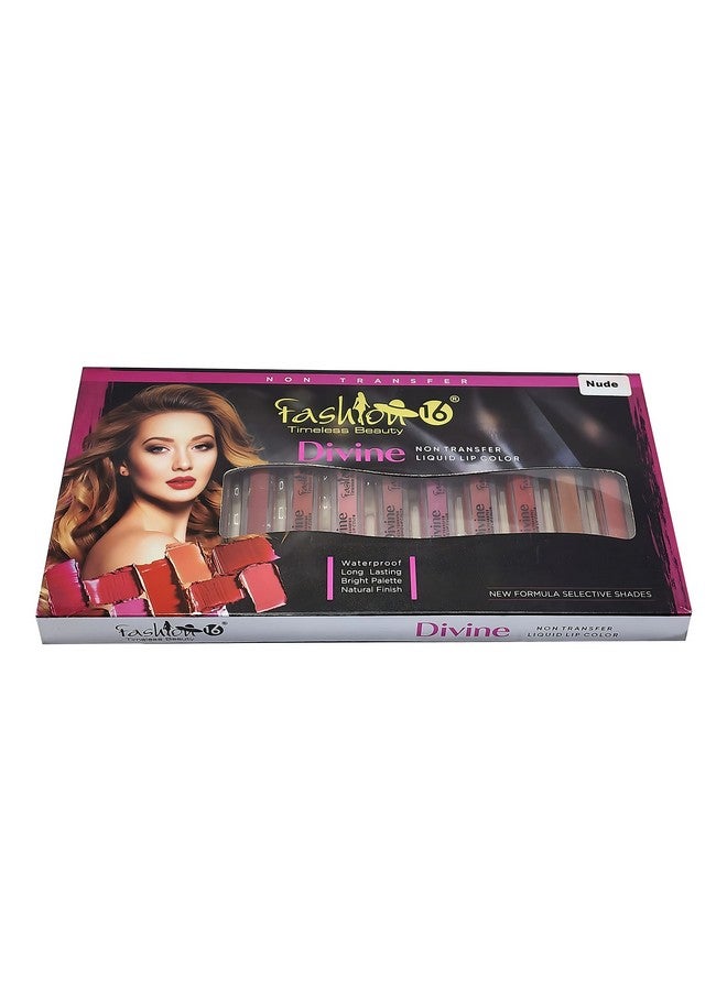 TopFinderÂ® Matte Lipstick Set, 12 Shades, Compact Size, Transfer Proof, Long Lasting Creamy Soft Texture Liquid Smooth Touch - Pack Of 12pc (Nude, Multicolored)- 5ML - Image 3