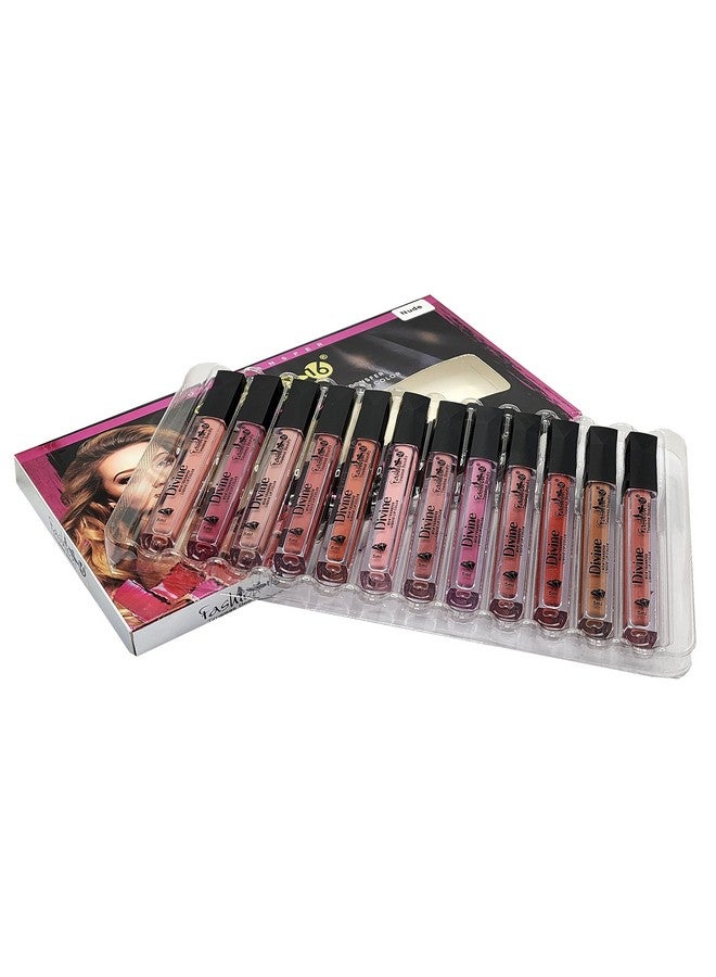TopFinderÂ® Matte Lipstick Set, 12 Shades, Compact Size, Transfer Proof, Long Lasting Creamy Soft Texture Liquid Smooth Touch - Pack Of 12pc (Nude, Multicolored)- 5ML - Image 4
