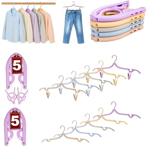 MtBoi Travel Hangers, Cruise Ship Essentials Travel Essentials, Portable Cruises Must Haves 2026, Folding Hangers for Suitcase, RV Camping Airplane Europe Vacation Essential (10, Mixed) - Image 1