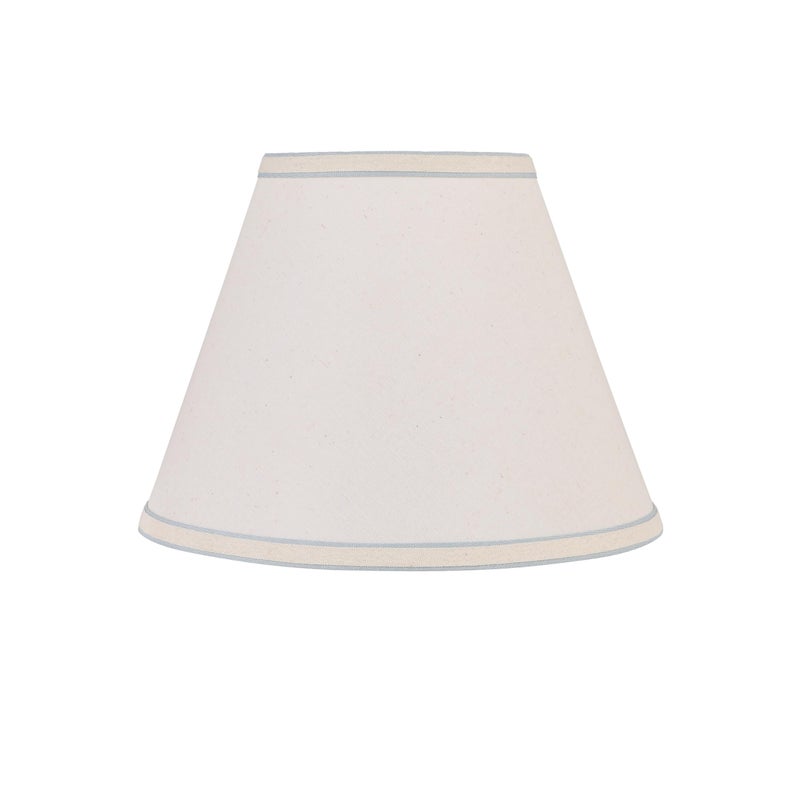 Aspen Creative 58881A Transitional Empire Shape Uno Construction Lamp Shade in Ivory Powder with Blue Trim, 6" Top x 12" Bottom x 9" Slant Height - Image 3