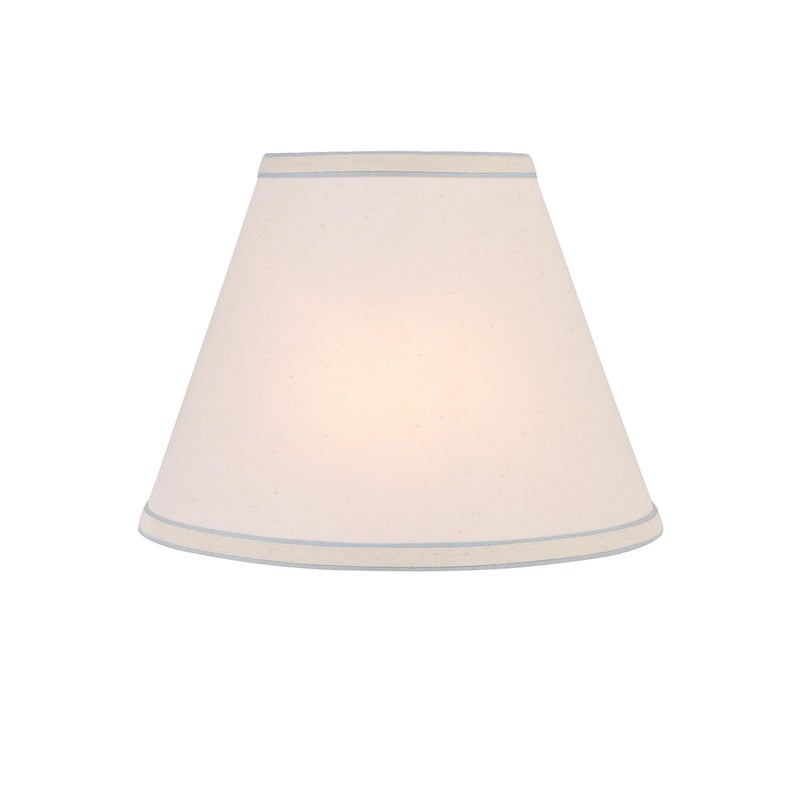Aspen Creative 58881A Transitional Empire Shape Uno Construction Lamp Shade in Ivory Powder with Blue Trim, 6" Top x 12" Bottom x 9" Slant Height - Image 2